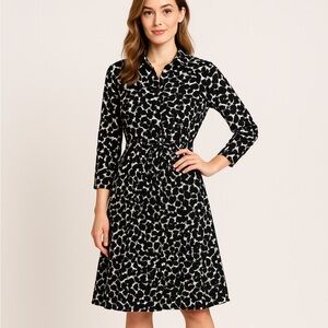 H&M Black and White Oversized Long Sleeve Dress